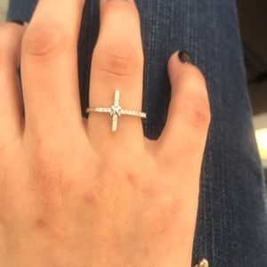Cross sterling silver ring